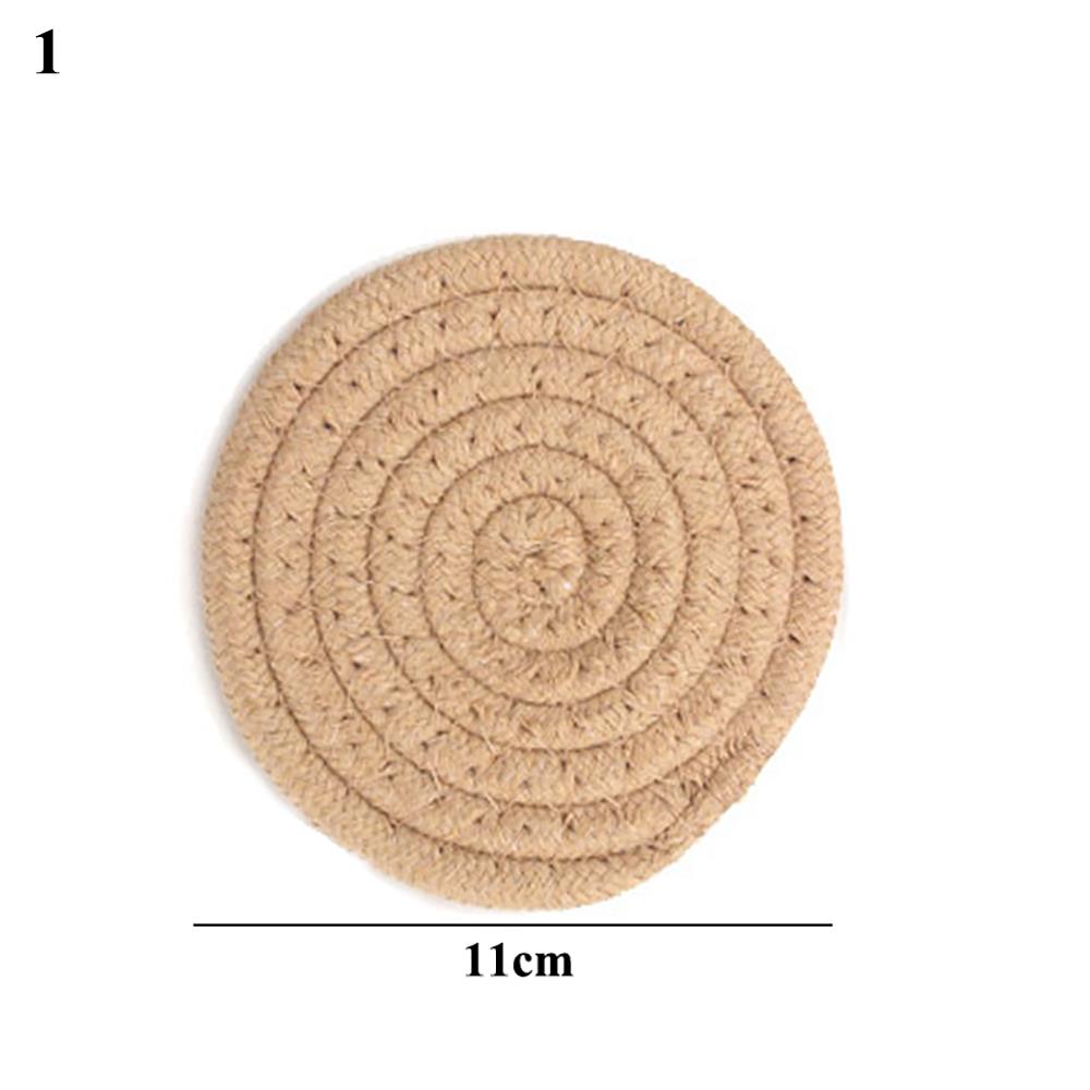 Multi Sized Plant Mat Round Woven Mats Simple Household Thick Heat Insulation Placemats Anti Scald Table With Thick Cushion