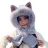 Korean Style Autumn Winter Solid Color Cat Ear Plush Hat Girls Fashion Warm Outdoor Travel Anti-freeze for Women Fashion Gifts