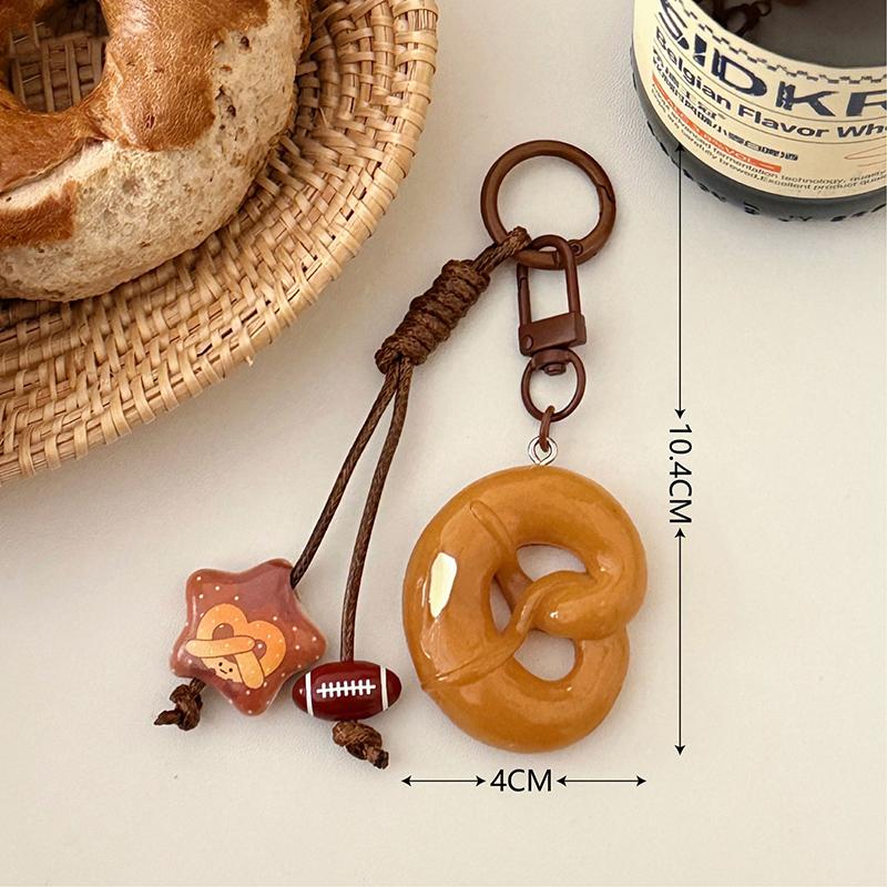 Niedlicher Brot-Schlüsselanhänger mit Schlaufe Strapazierfähiger Schlüsselring Handtaschen-Schmuck Einzigartiges Geschenk für Kuchen- und Gebäckliebhaber