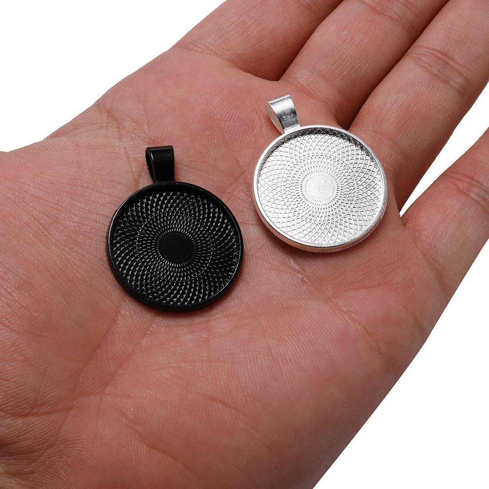 10pcs/lot 25 mm Cabochon Base Tray Bezels Blank  Gold Necklace Pendant Setting Cabochon Base For Jewelry Making Supplies