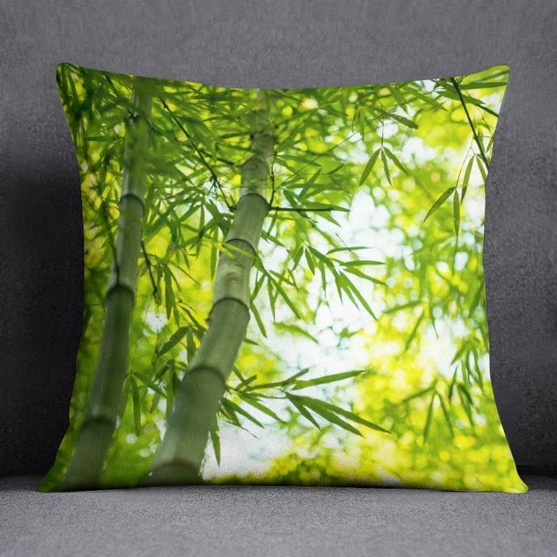 Bamboo Forest Pattern Series Pillow Gift Home Office Decoration Bedroom Sofa Car Cushion Cover Case