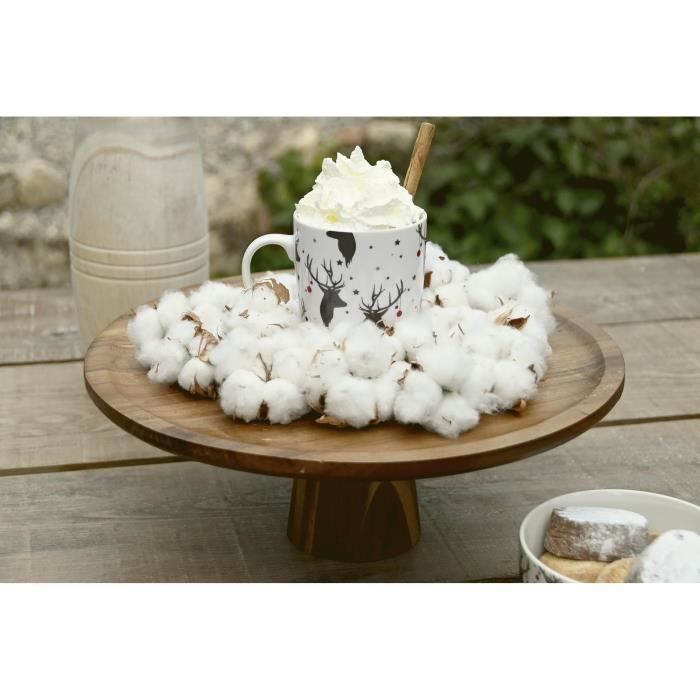 Plateau de service - Servive - TAPAS - Bois d'acacia - 36x36x14 cm - Rond