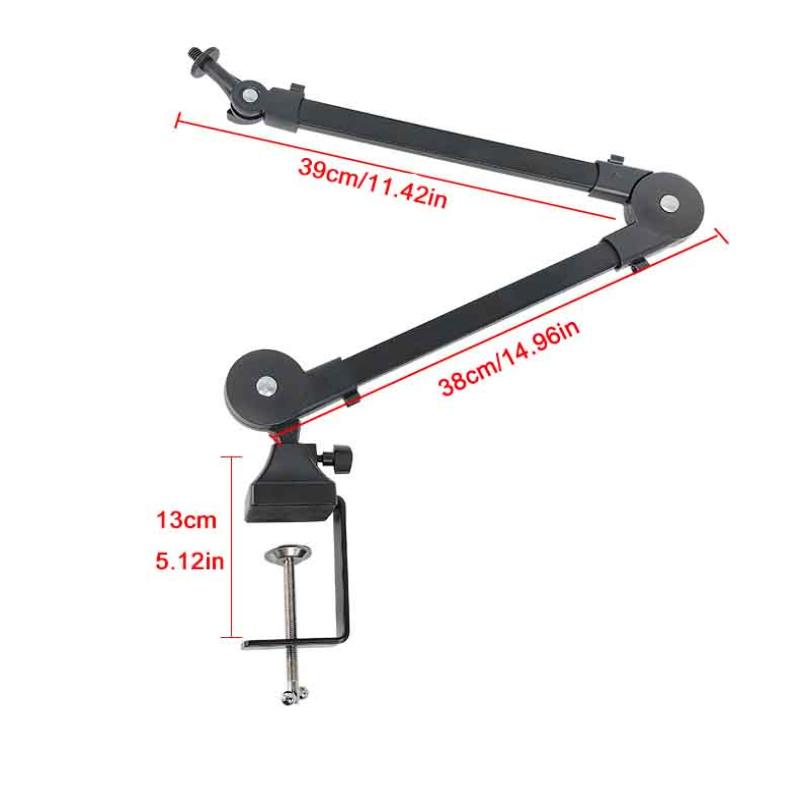 

Foldable Microphone Boom Arm With Detachable Base Desk Mounted 360°Rotation For Video Gaming Studio Audio Mic Stand Accessories