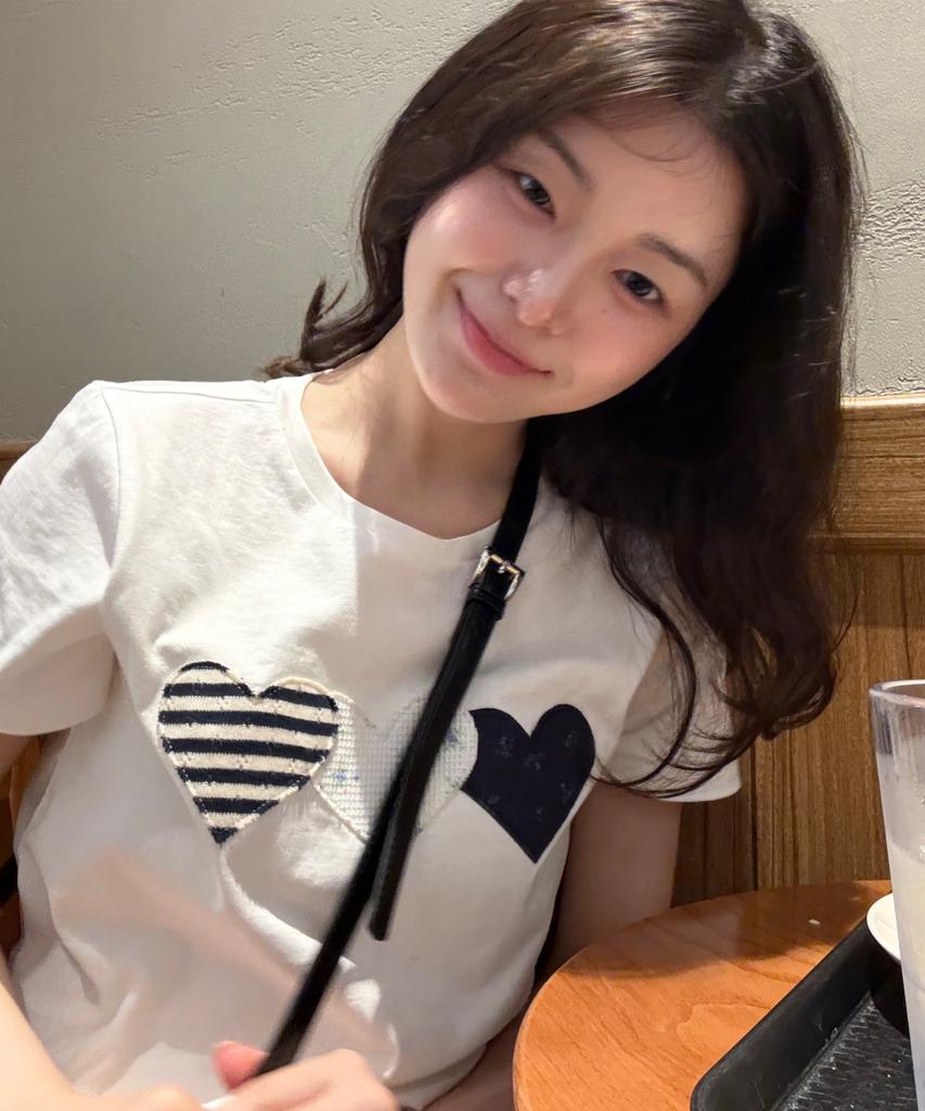 Loginaenloji Heart Patch Cotton T-Shirt White (New)