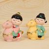 Chinese Style Horse Riding Ornament Cartoon Men Women Resin Figurine Statue Sculpture Home Office Desktop Decoration Souvenir Gift