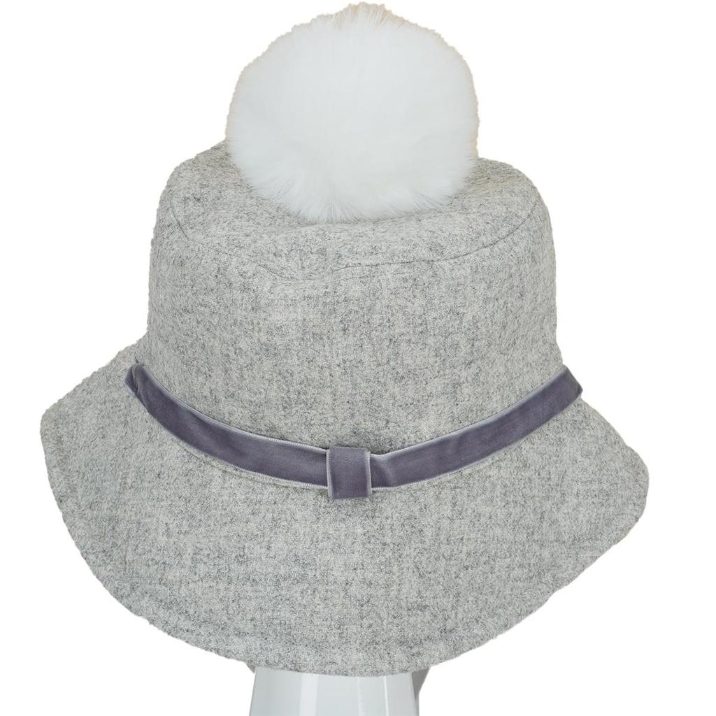 Titleist Women's Pom-Pom Bucket Hat, Gray x Periwinkle, TH23WPBK-0G4