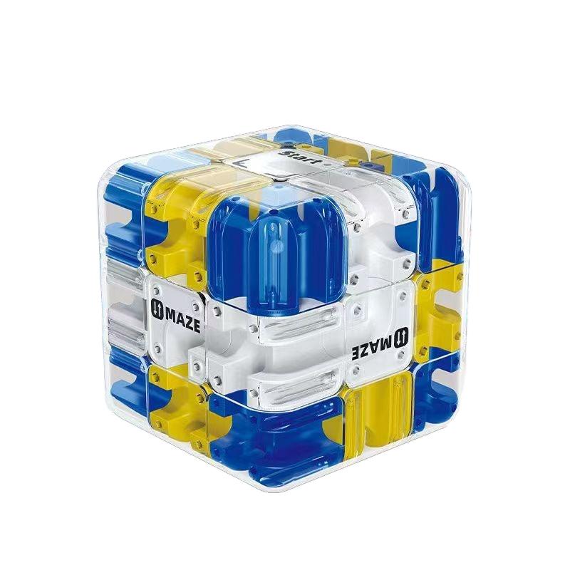 3D Magic Cube Rotating Ball Maze Track Balanced Toy Kids Educational Fidget Labyrinth Beads Puzzle Game Antistress 3X3 Mini Cube