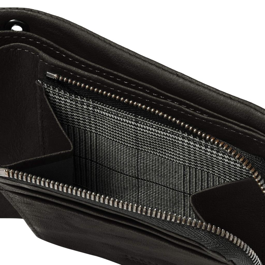 [Takeo Kikuchi] Oyster Kleine Bifold-Geldbörse, Schwarz