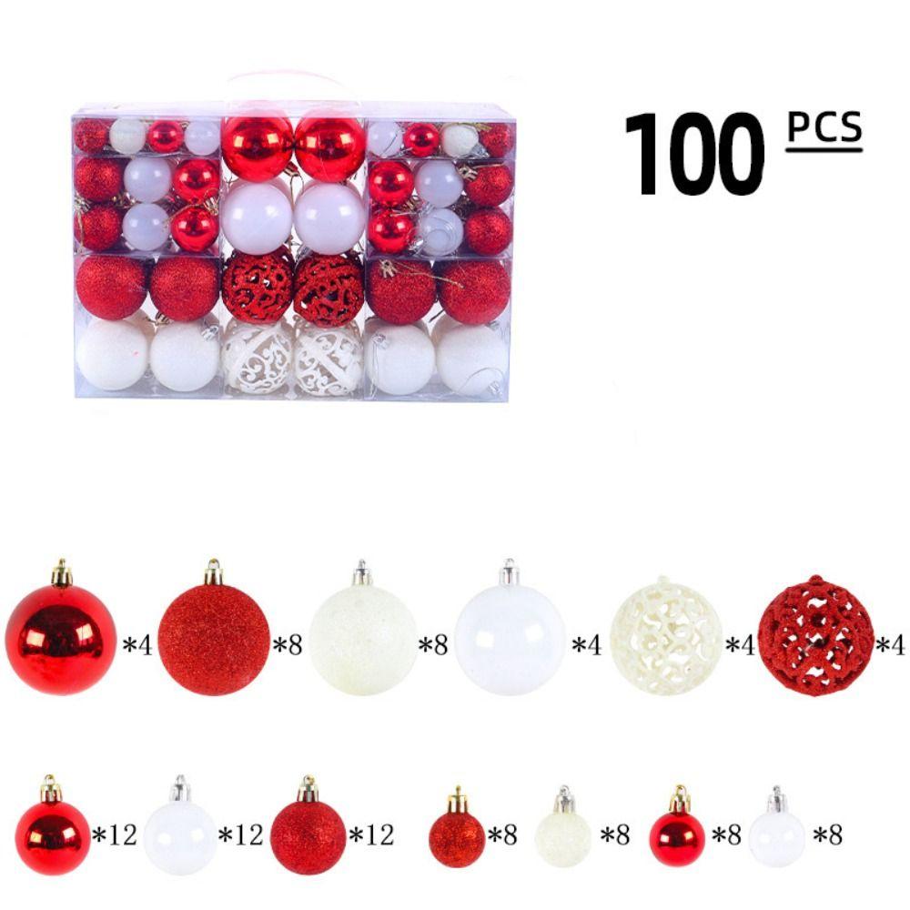 100pcs Delicate Christmas Tree Decoration Pendant Shatterproof Electroplated Ball  Window
