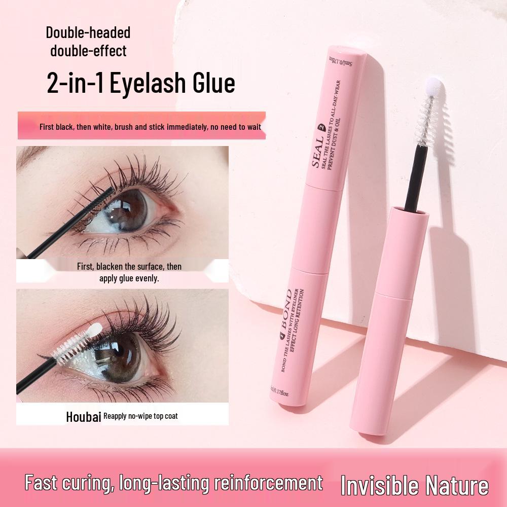 Double-Ended Quick-Dry Pom-Pom Mascara: Frosted Finish, Gentle & Waterproof Formula.