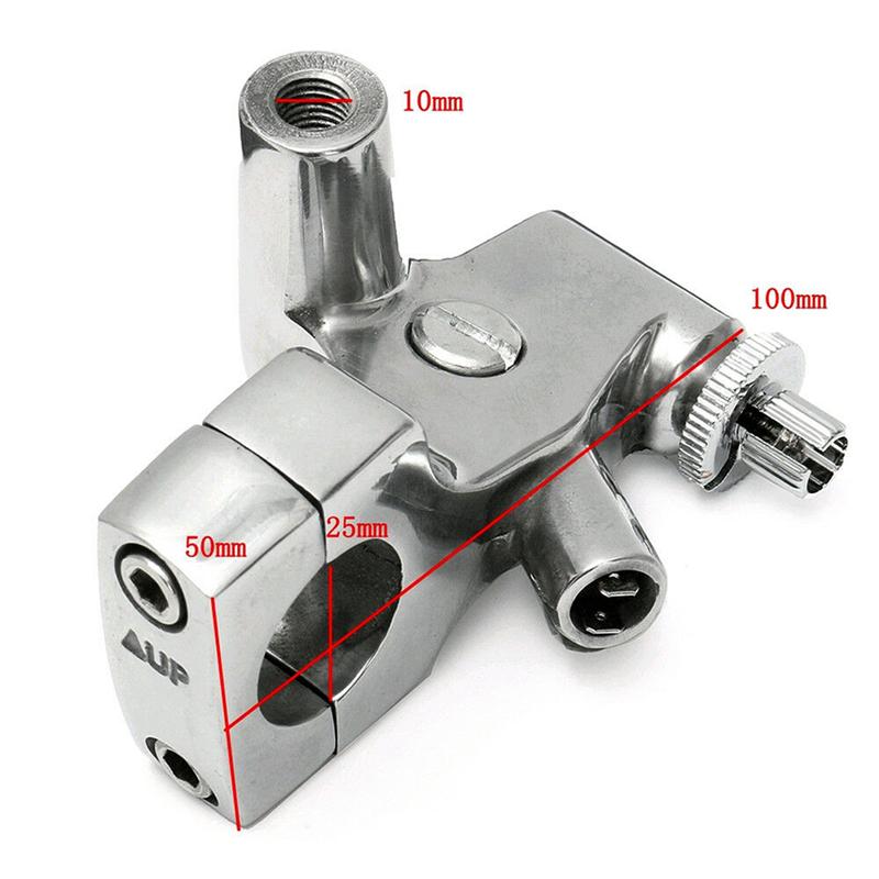 NEW-5Pcs 25Mm 1Inch Motorcycle Clutch Lever Mount Holder For Honda Shadow 600 VT750 Silver Aluminum Alloy