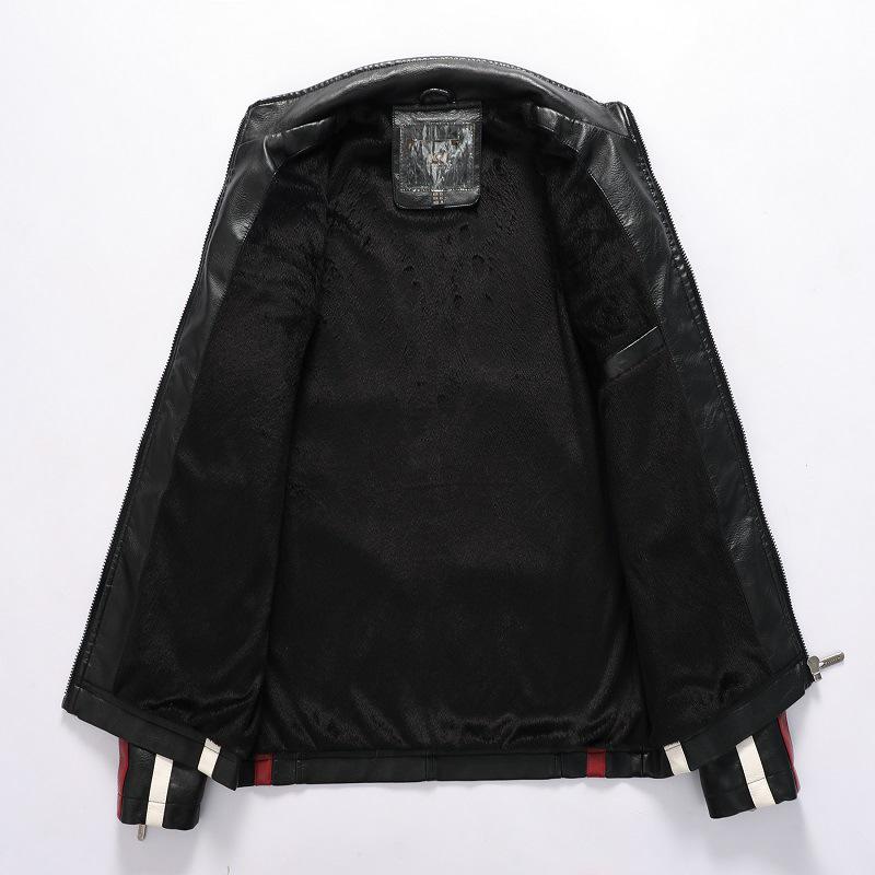 Men's Autumn and Winter Loose Large Size Men's Leather Casual Washed Motorcycle Pu Leather Jacket