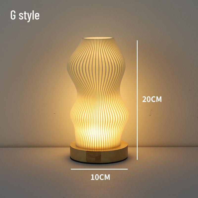 3D Printed RGB Dimming Cream-Style Bedside Lamp