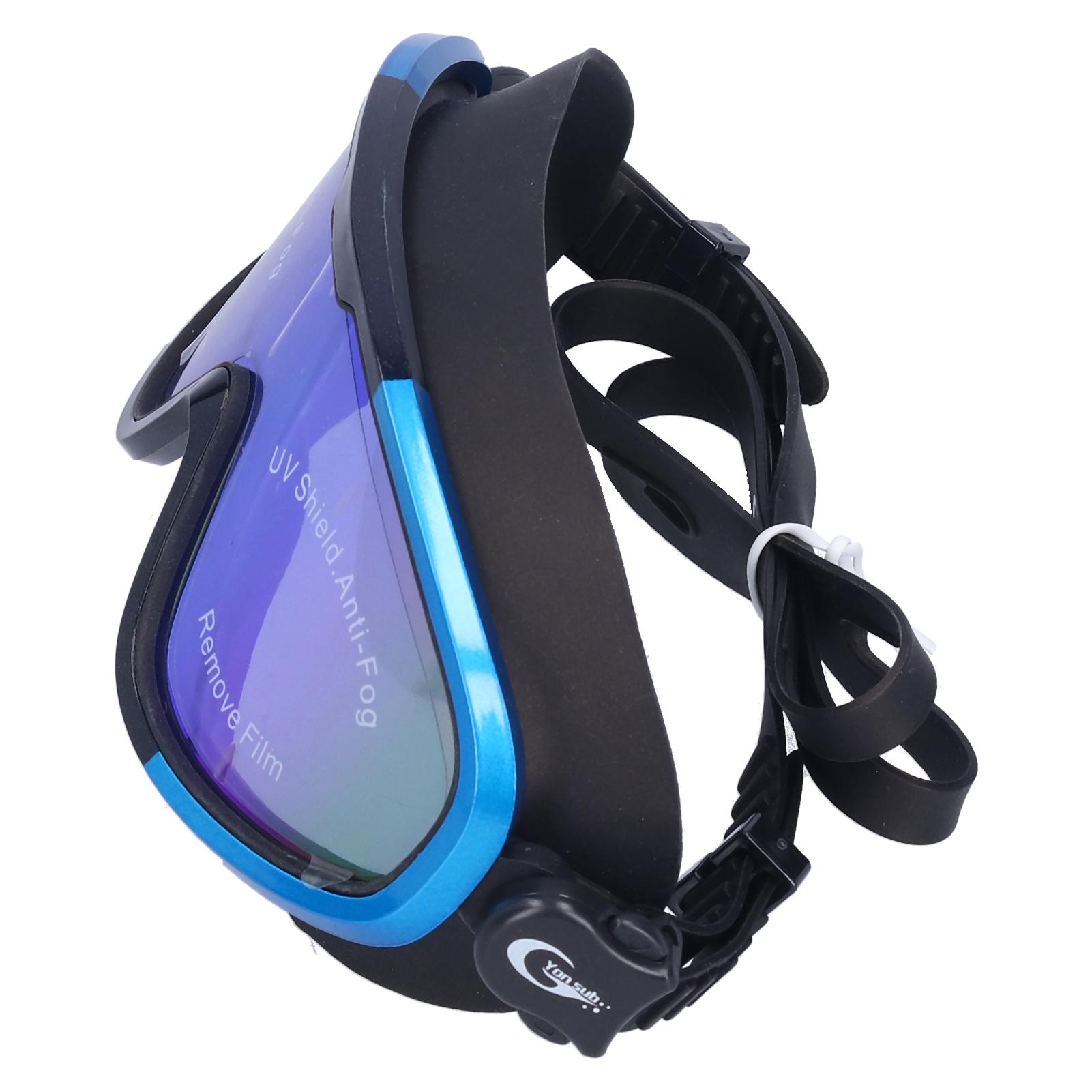 

Outdoor Sports Large Frame Swimming Glasses Profession Protection Swim Goggles for AdultsBlue and Black