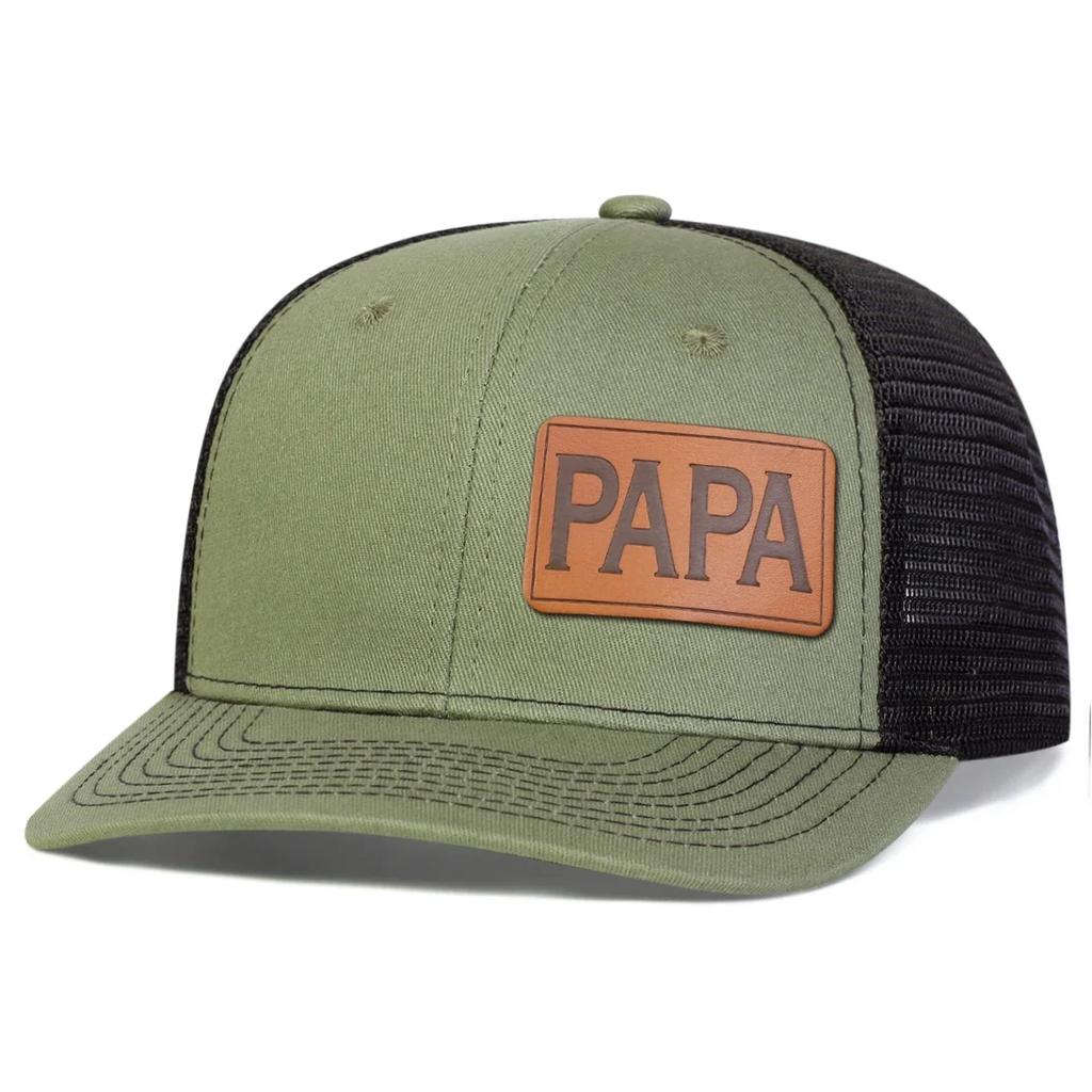 Net Baseball Label Leather Papa Brown Neutral Gender Women  Men For Caps Spring Summer Outdoor Sunscreen Hat Adjustable Casual Trucker Hats