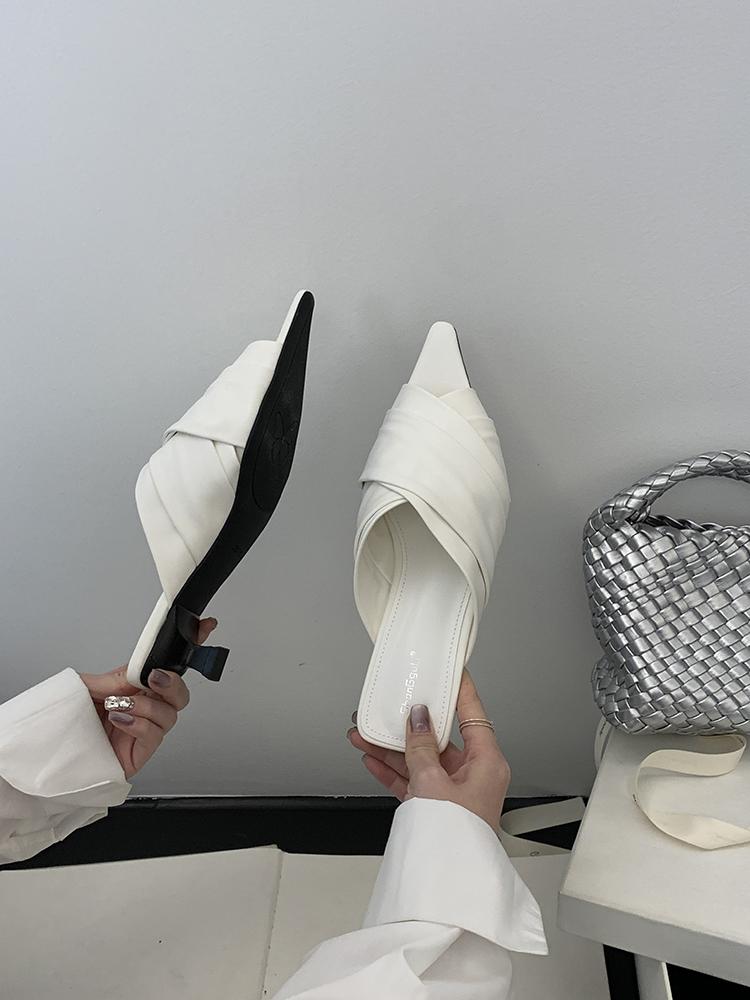 Fashion Bailamos Brand Women Slipper Ladies Sumer New Slip On Ladies Casual Mules Shoes Soft Flat Heel Outdoor Dress Sandal Shoes Mujer