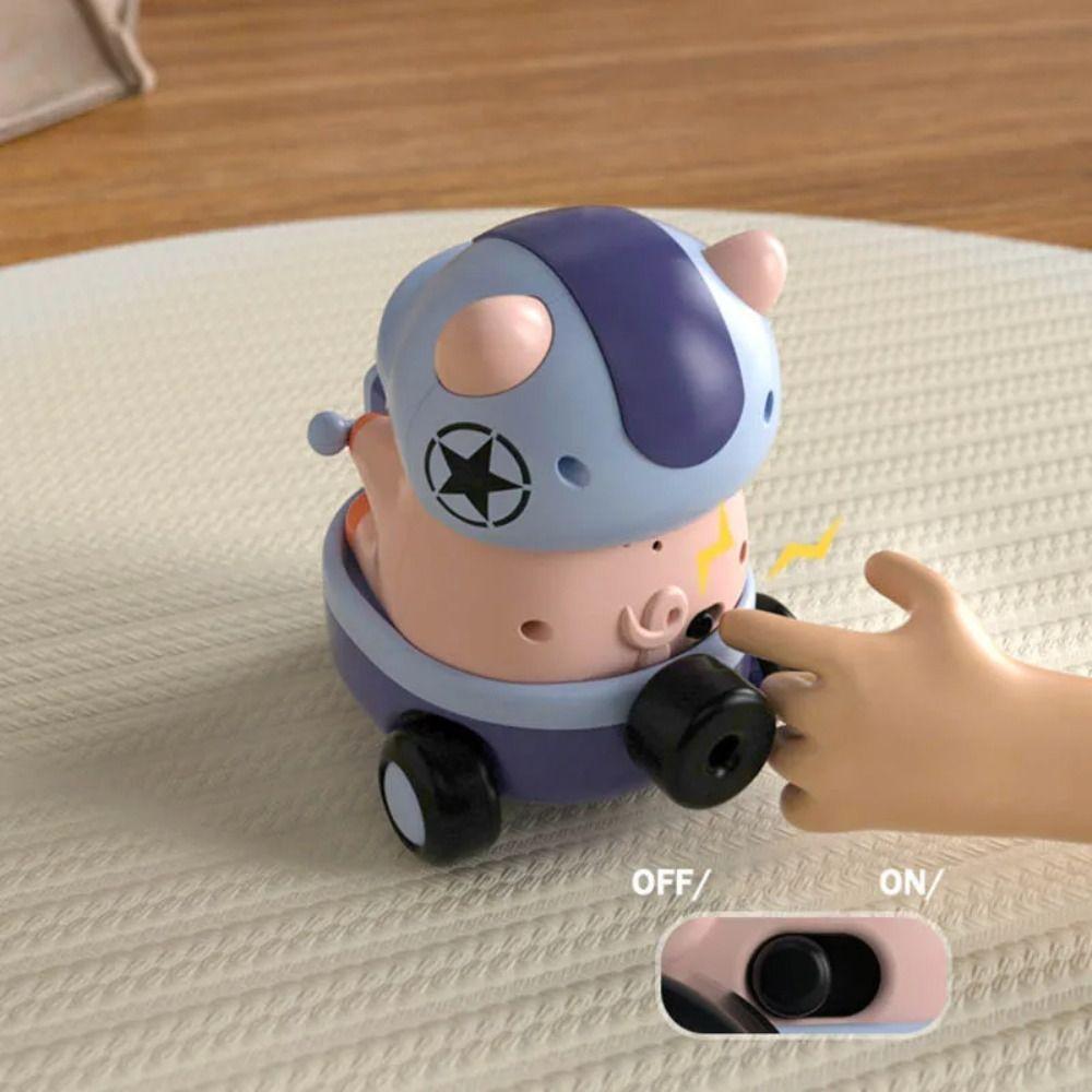 Interactive Pig Stunt Three-wheeled Car Toys Sound And Light Children Fun Motorcycle  Birthday Gift