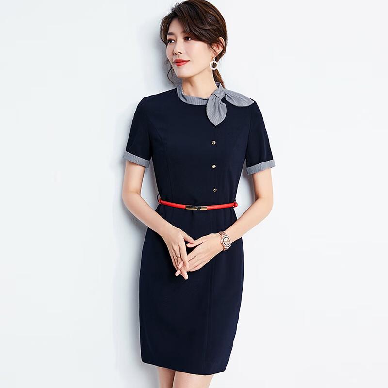 Troman Short-Sleeved Professional Work Dress M