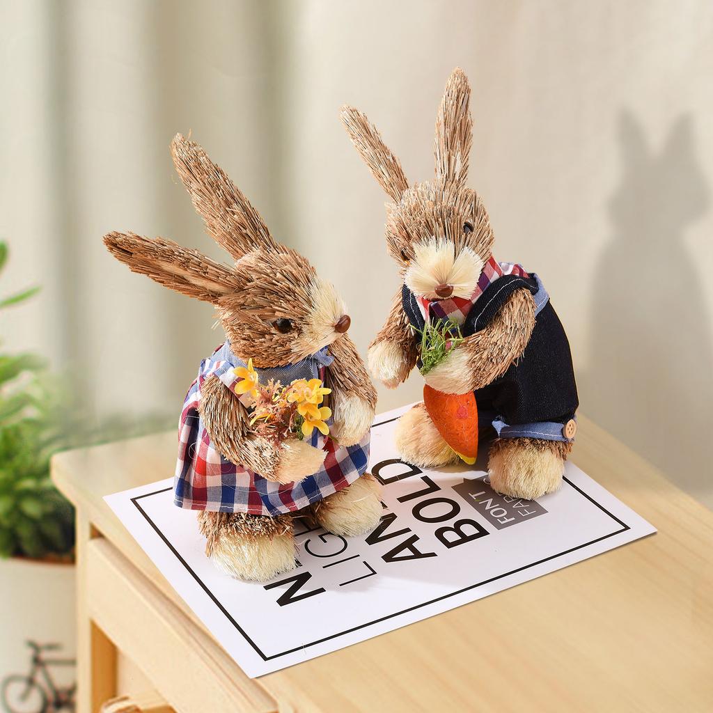 Cattail Eco Friendly Bright Colors Lifelike Durable Easter Bunny Figurine