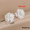 New Flower Hanging Earrings White Enamel Floral Acrylic Petals Crystal Imitation Pearl Dangle Earrings for Women brincos