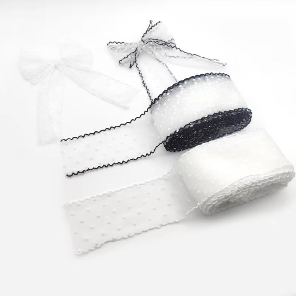 DIY Polka Dot Mesh Ribbon Retro Lace Fabric Ribbon Decoration Material Lace Trim  Apparel