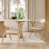 2 Sedie da Pranzo Pieghevoli in Legno Massello, Comode e Traspiranti, Riponibili, Adatte per Sala da Pranzo, Soggiorno, Caffetteria, Stile Moderno, Lino, Beige