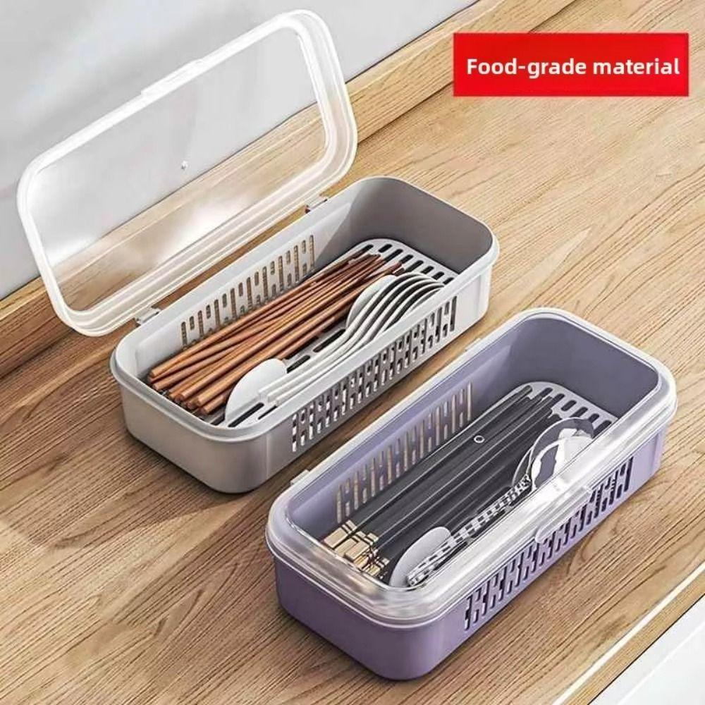 Single Layer Chopstick Drying Box Dustproof Tableware Storage Case Kitchen Utensil Organizer  Spoon