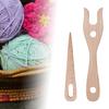 2Pcs Knitting Fork and Eye Needle Kit Wooden Ancient Cording Tool Fork Braider Lightweight Knitting Lucet Fork All Fiber Artists