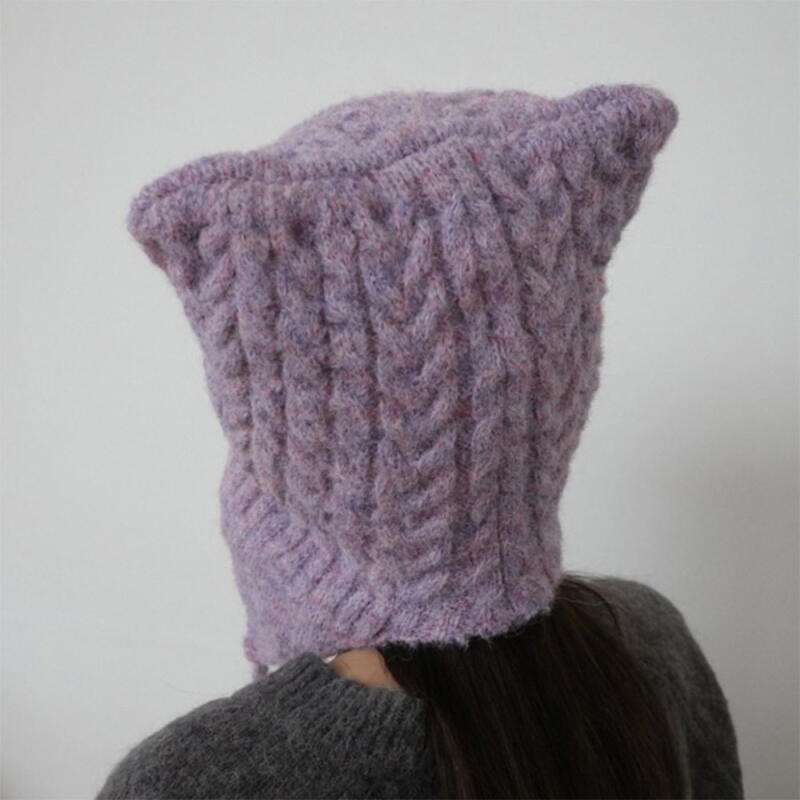 Damen Mützenmischung Gedreht Katzenohren Niedliche Mütze