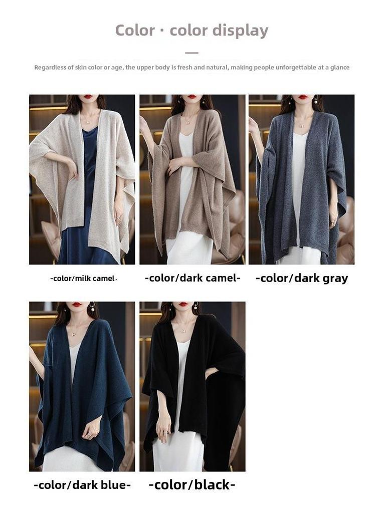 Cardigan șal tricotat de lungime medie pentru femei - Colecția primăvară/toamnă 2024