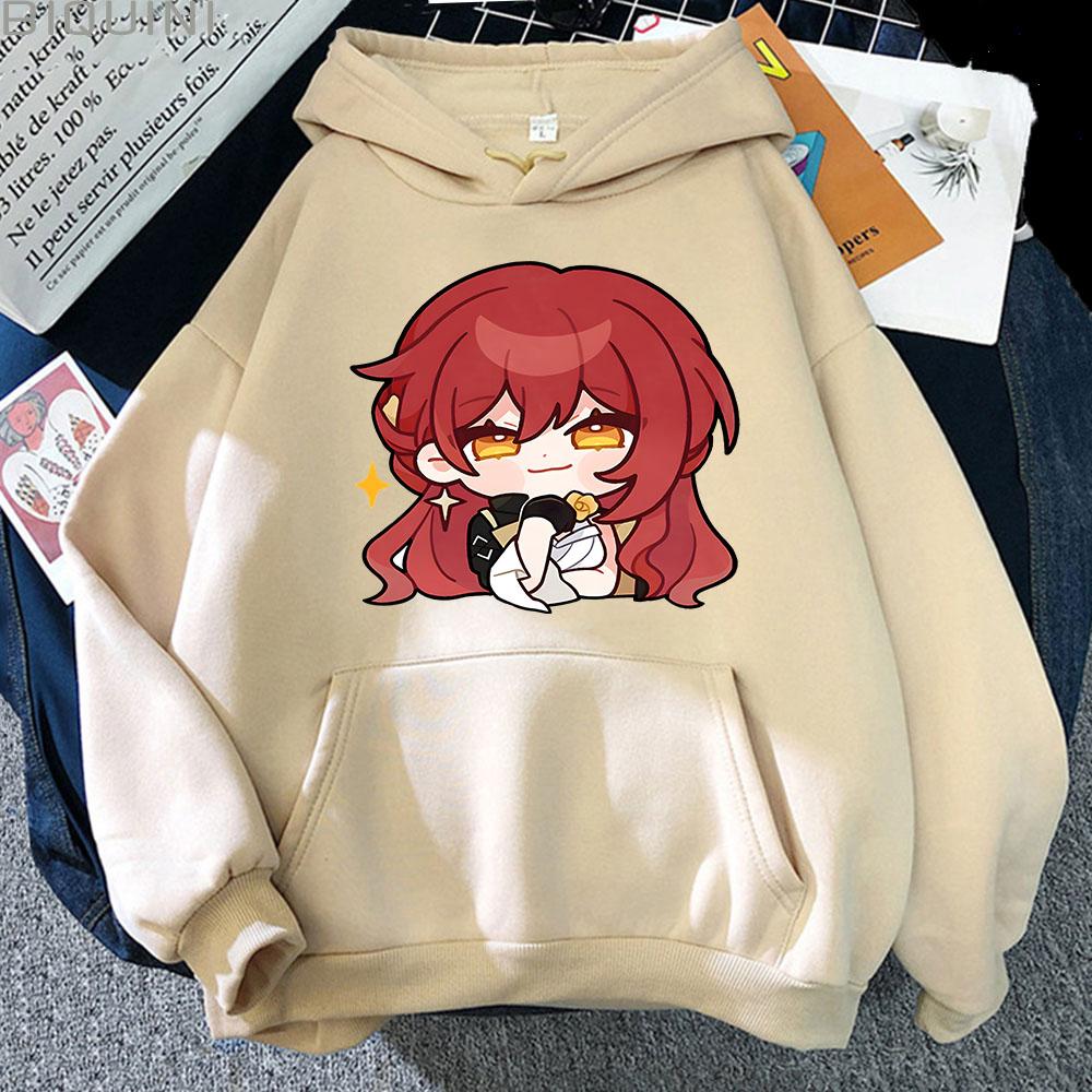 Honkai Star Rail Himeko Cartoon Graphic Hoodies Women Men Streetwear Harajuku Hooded Long Sleeve Sweatshirts Outfits Y2k Clothes