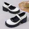 Fashion White Ankle Buckle Platform Pumps Women Japanese Style Patent Leather Mary Jane Shoes Woman Punk Thick Heels Lolita Shoes Mujer