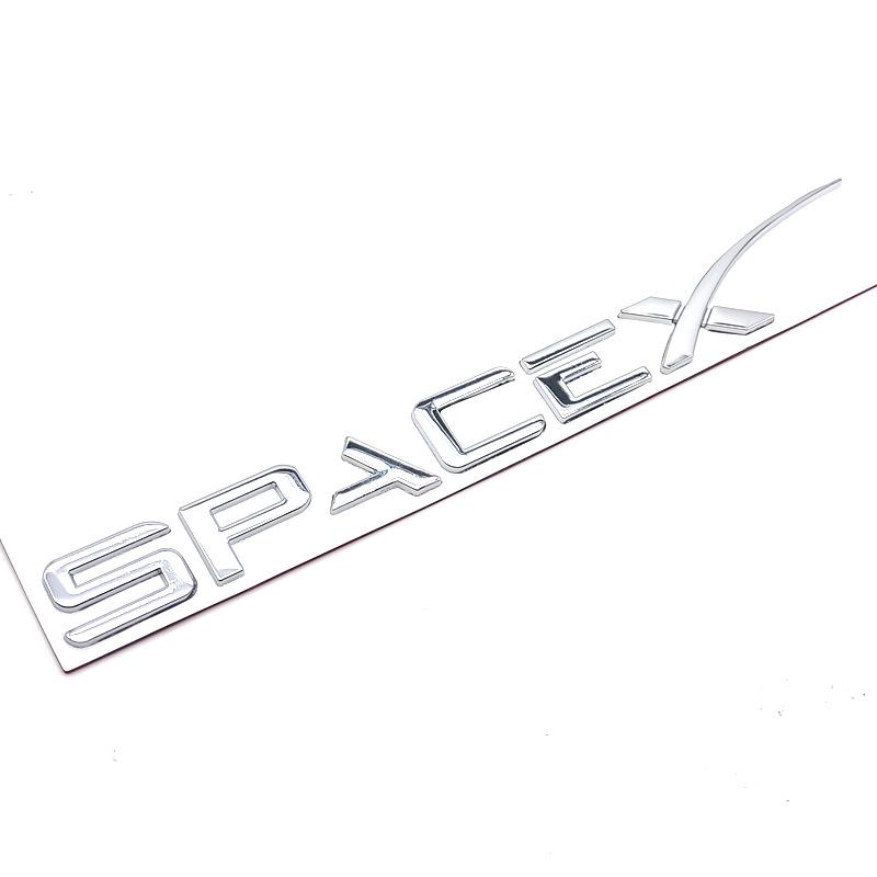 

Spacex Sticker For Tesla Model 3 X Y S Letters Tail Letter Label Emblem Car Accessories Stickers Logo Emblems Zinc Alloy SPACEX