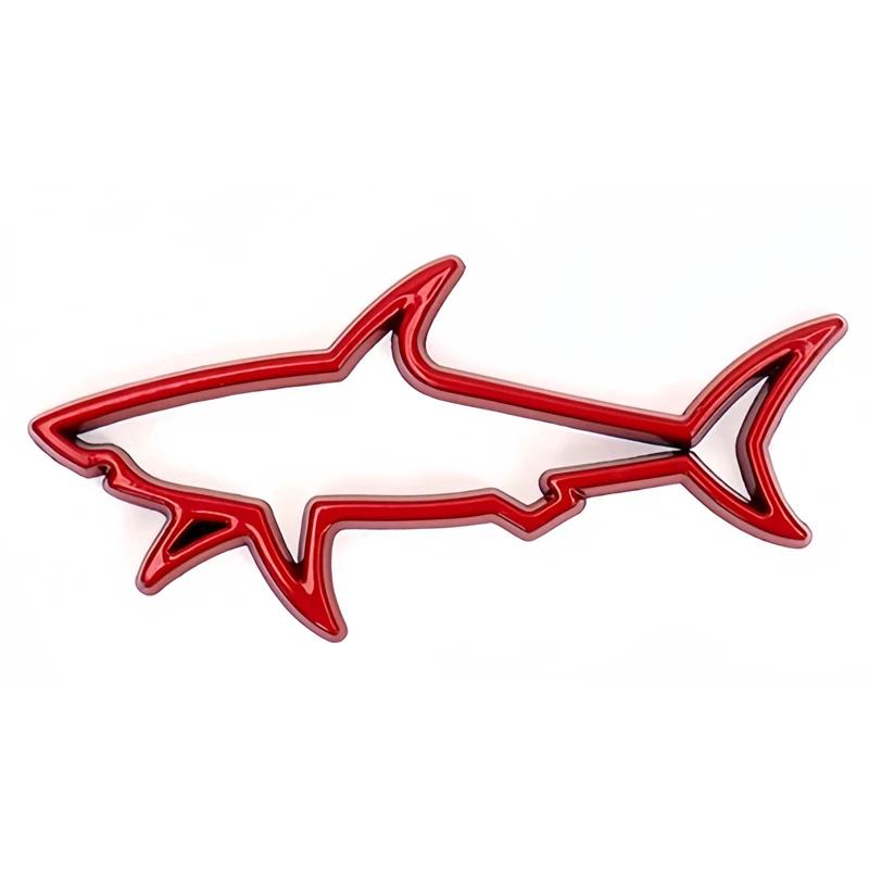 Pegatinas 3D de metal con diseño de tiburón hueco para coche, calcomanías creativas para ordenador, motocicletas y coches, accesorios de decoración para automóviles.
