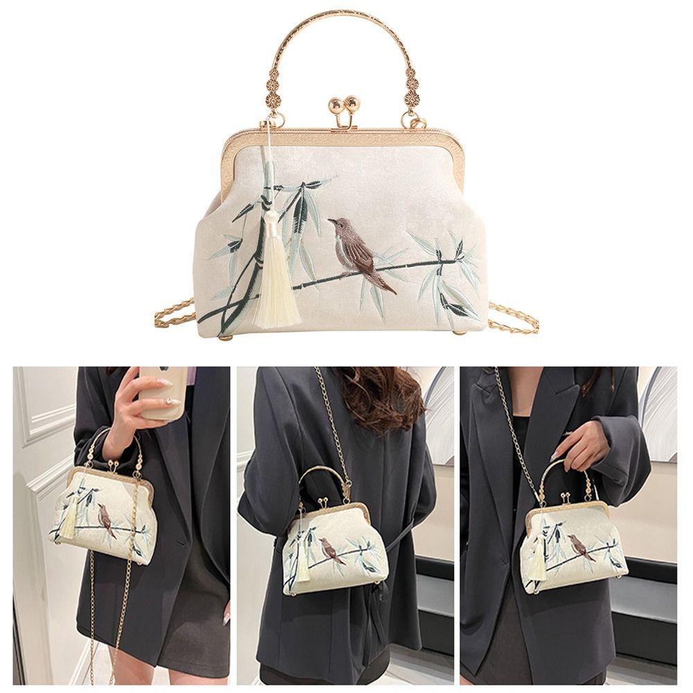 

Elegant Crossbody Bag Silk cloth Women s Bag New Chinese Style Handbag