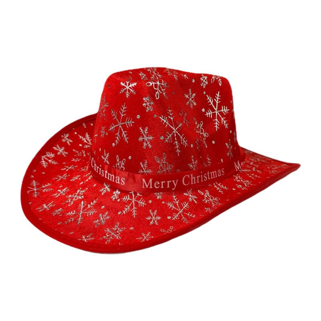 Christmas Cowboy Hat Fashion Casual Christmas Hat for Festivals Prop Cosplay
