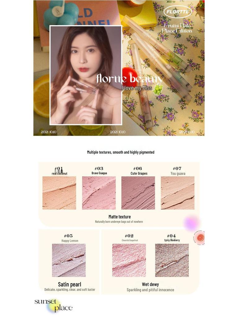 FLORTTE Under Eye Highlight & Shadow Gelstift - Aufhellender Schimmer.