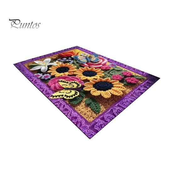 Absorbent Bath Mat Floor 3D Flower Pattern Bathroom Rug Highly Quick Door Friendly Dry Non-Slip Rubber Backing Kitchen Shower Laundry Room No Curl