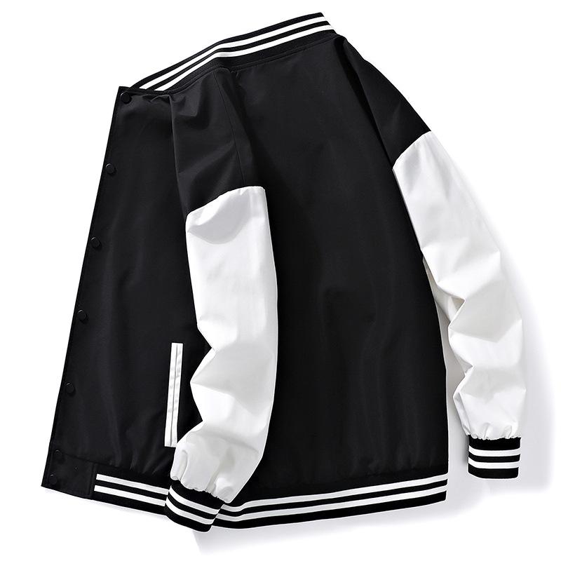 New Autumn and Winter Baseball Uniform Black Jacket Men's Coat Loose Neutral Simple Men's Clothing