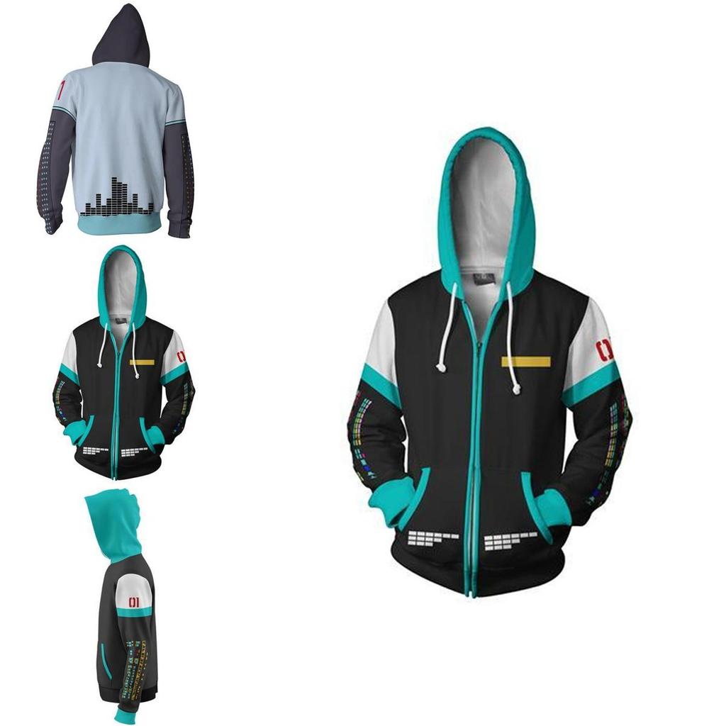 Cozy Anime Hatsune Miku Vocaloid Hoodie With Vibrant 3d Graphic Design For Comfort