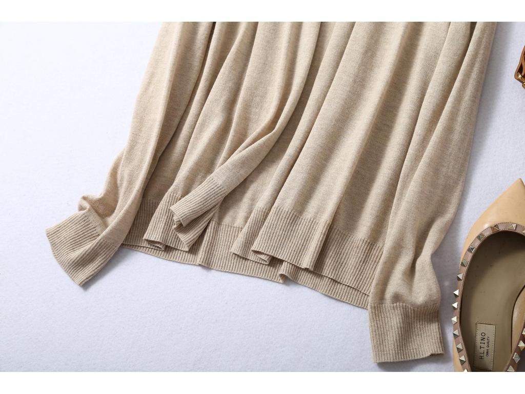 Breathable Loose Knit Cardigan with Scarf Collar - Perfect for Spring & Autumn Commute