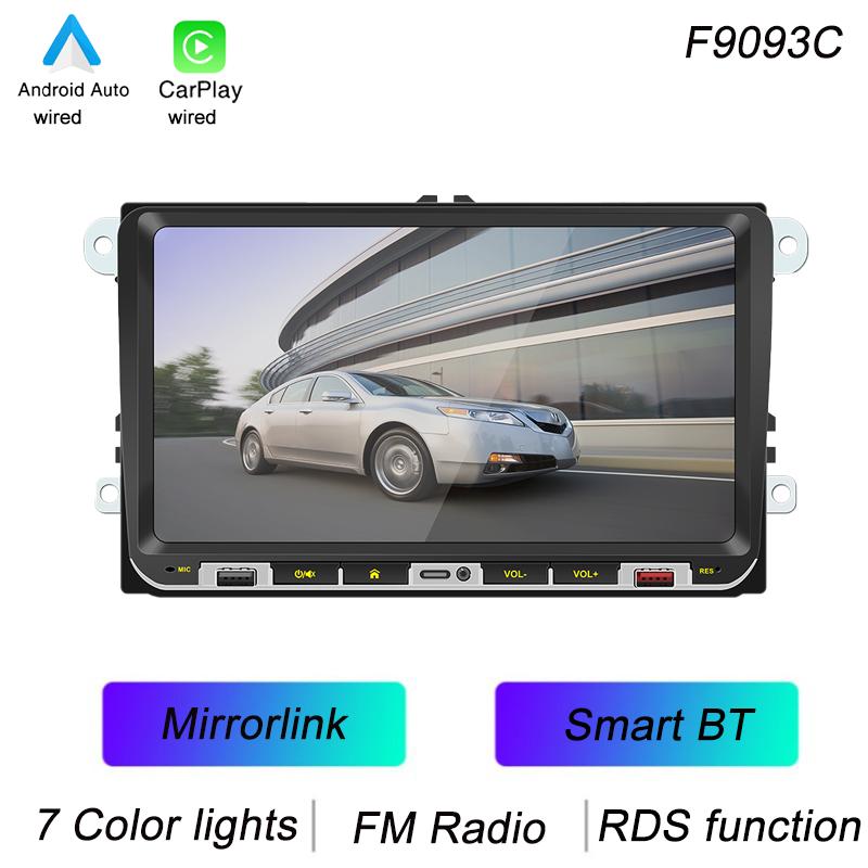 

BQCC для Volkswagen 9 автомобильный MP5-плеер TYPE-C зарядка RDS цветная подсветка BT USB FM Mirrorlink Android AUTO/ CarPlay автомобильное радио