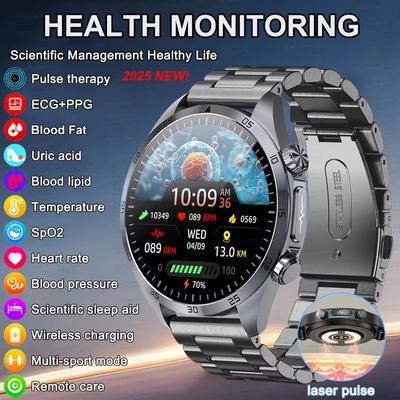 2025 Nuovo CES Aiuto per il Sonno Scientifico Smartwatch Uomo Trattamento Laser Tre Alti ECG+PPG Temperatura Corporea Chiamata BT Smartwatch per la Salute