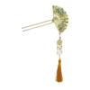 2024 Chinese Style Metal Fan Tassel U-Shape Hairpin for Women - Hair Stick Accessories for Qipao & Ma Mian Skirts