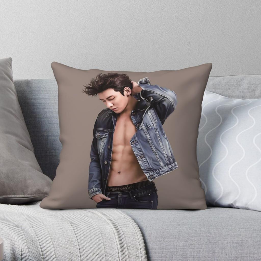 Irresistible Ji Chang Wook Square Pillowcase Polyester Linen Velvet Printed Zip Decorative Room Cushion Cover