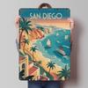 San Diego Reise Gedrucktes Poster Benutzerdefinierte Wandkunst Retro Vintage Metallblechschilder für Innendekoration Wohnzimmer Dekor Männer