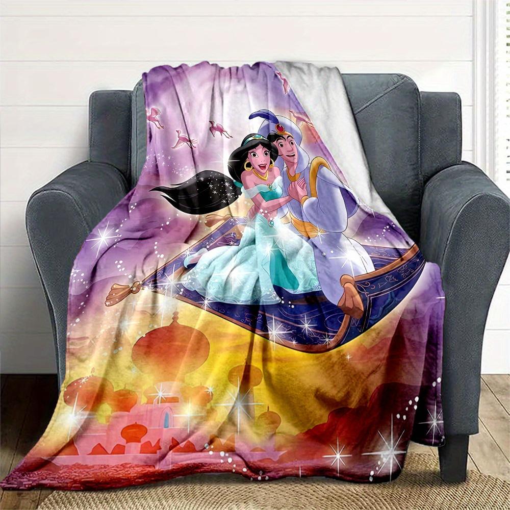 1pc, Disney Aladdin and Princess Jasmine Blanket Home Decorative Throw Blanket for All Seasons, Living Room, Travel, Camping, Car Blankets