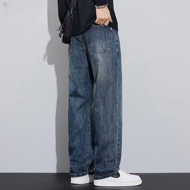 Tide Tuch Jeans Herren Amerikanisch Herbst Gewaschen Lässige Hosen Herren High Street Amerikanische Jeans