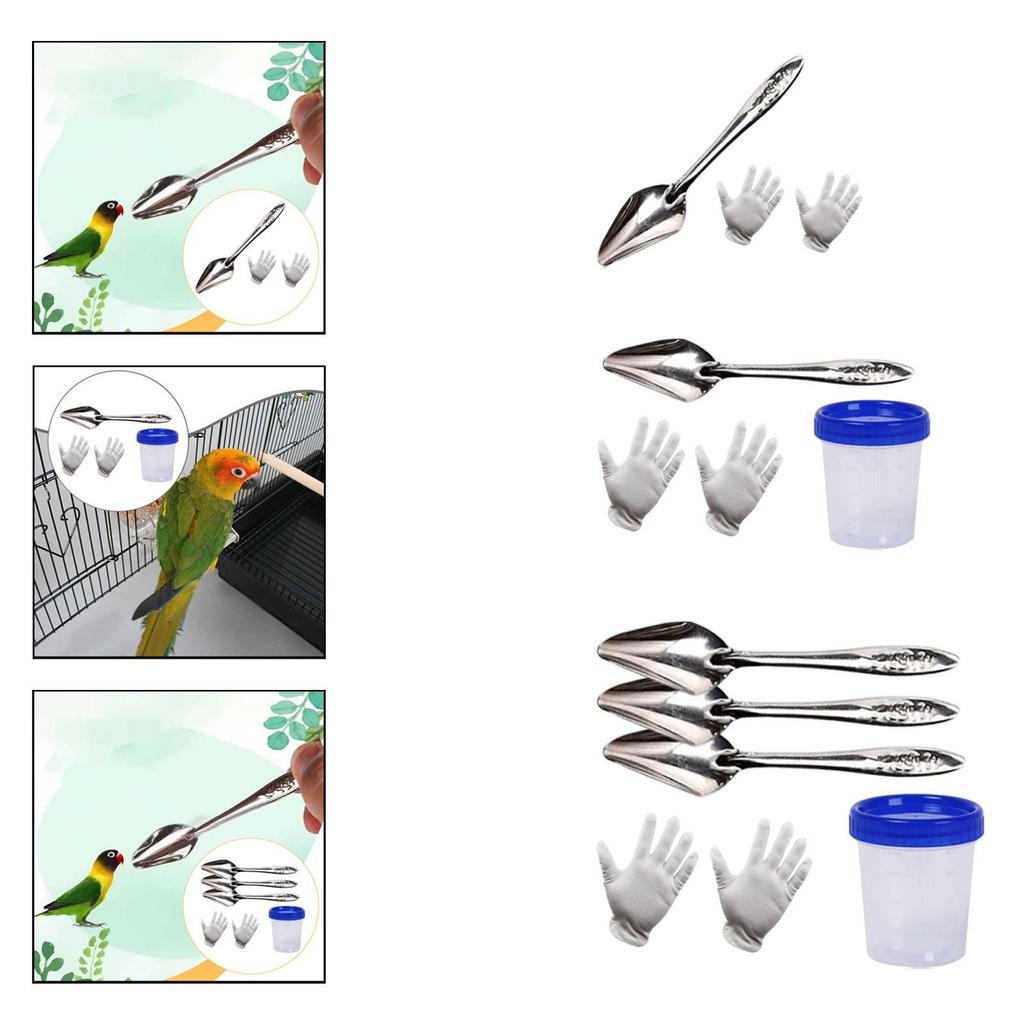 Vogelvoederlepel Draagbare Metalen Papegaai Voeder Schep Gemakkelijke Greep Duurzaam Handgereedschap voor Kleine Vogel Kooien Accessoires