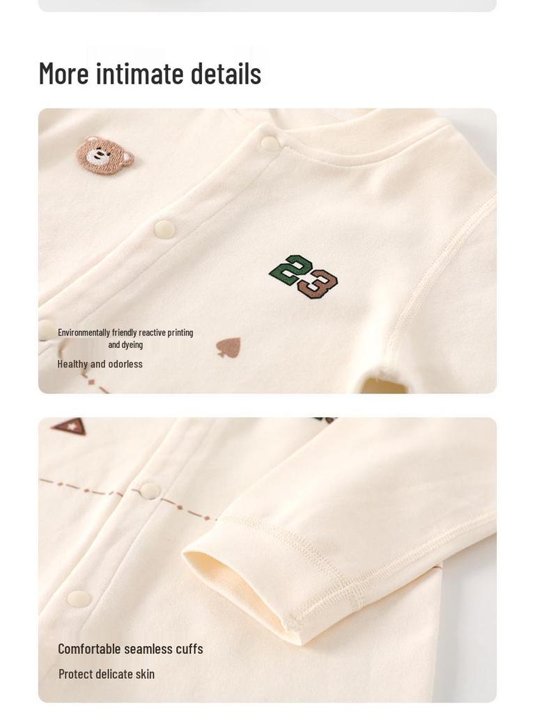 Anyang Baby Soft Velvet Jumpsuit - Spring & Autumn Class A Newborn Cotton Romper